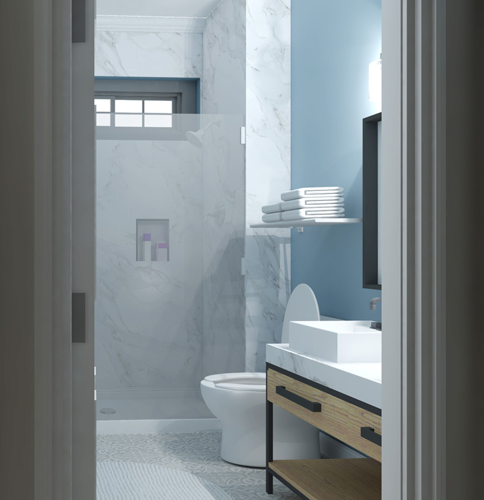 312 Emerson St. Bathroom2 Perspective Render in SketchUp 1000x1034