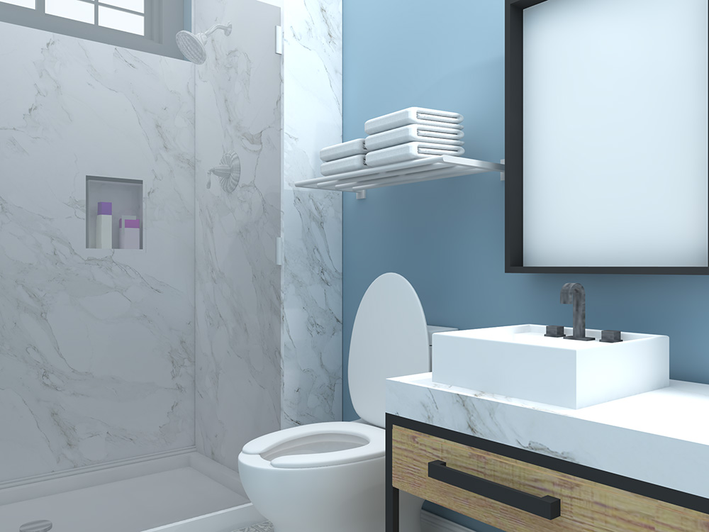 312 Emerson St. Bathroom1 Perspective Render in SketchUp 1000x750